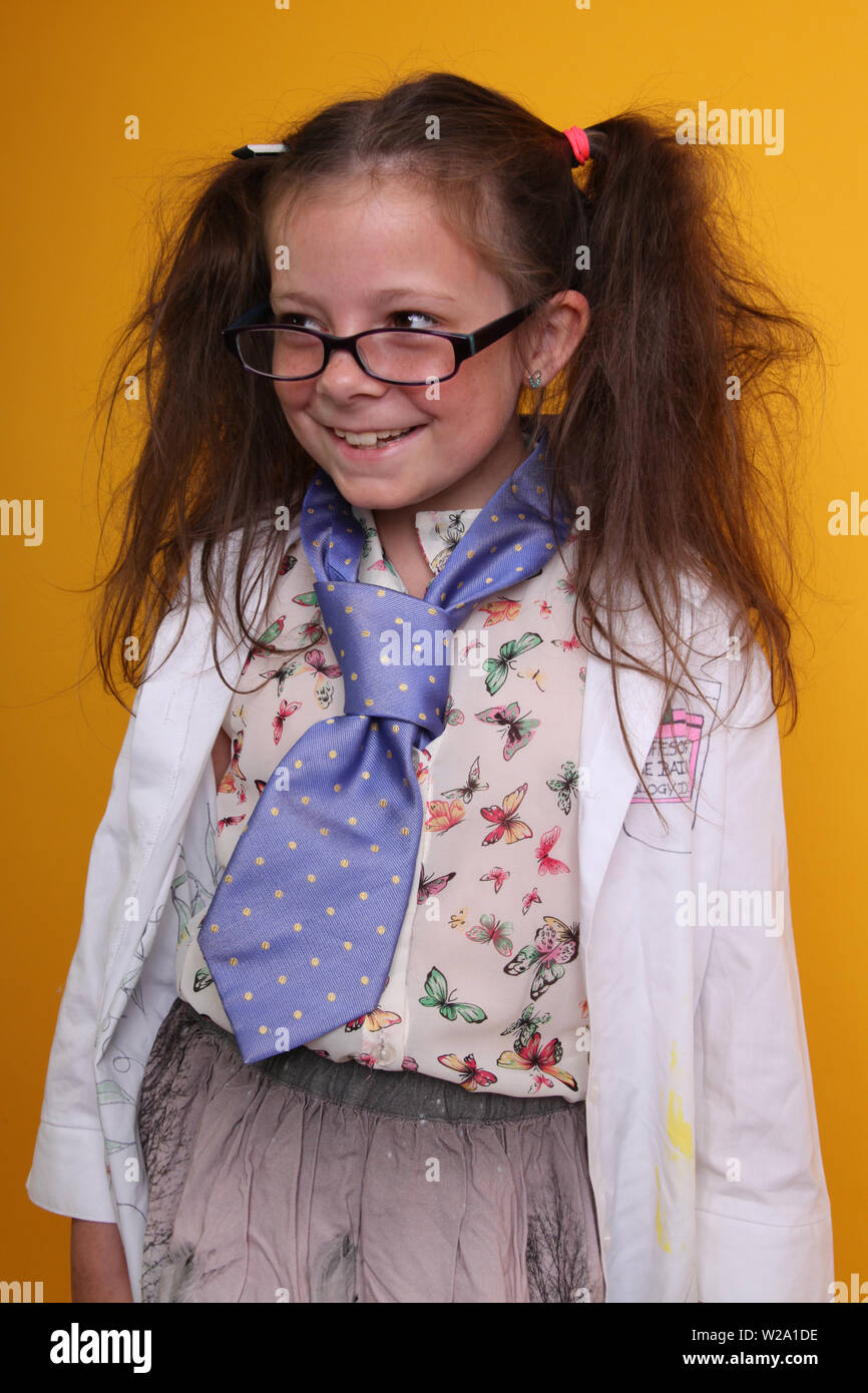 Mr Science Geek Young Girl Female In Glasses Age 7 Child