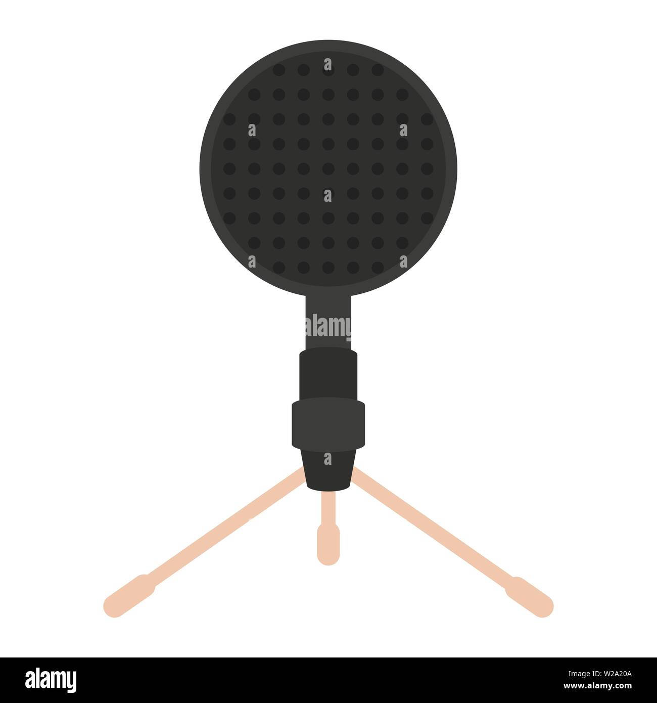 Microphone flat icon, audio equipment vector illustration isolated on ...