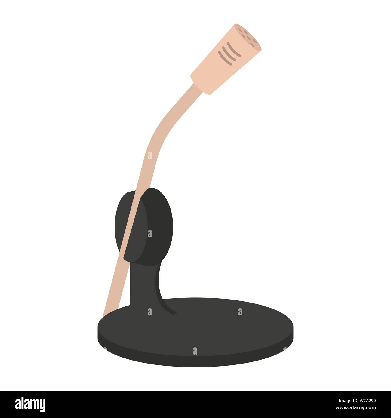 Microphone flat icon, audio equipment vector illustration isolated on ...
