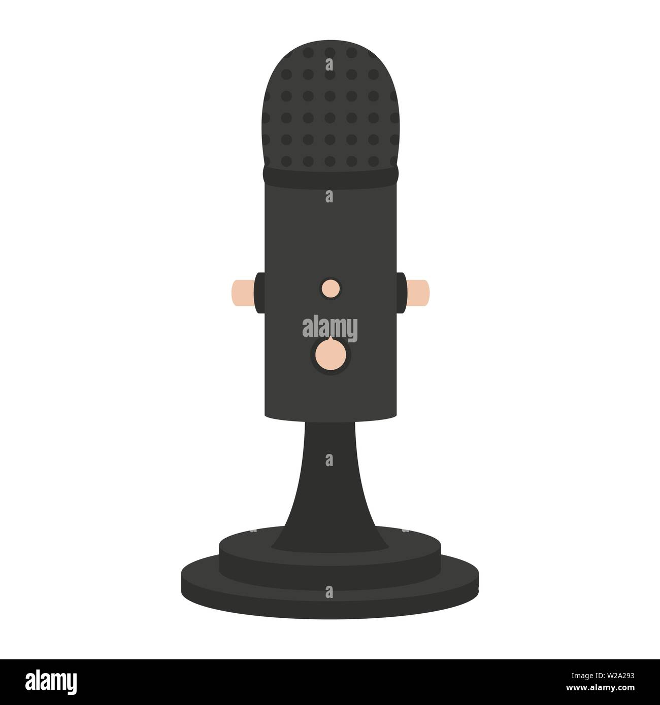 Microphone flat icon, audio equipment vector illustration isolated on ...