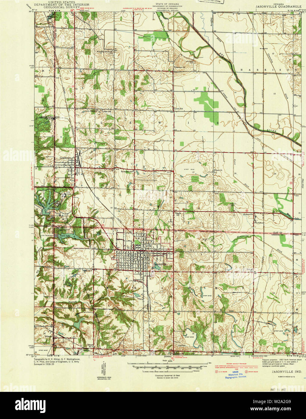 Jasonville indiana map hires stock photography and images Alamy