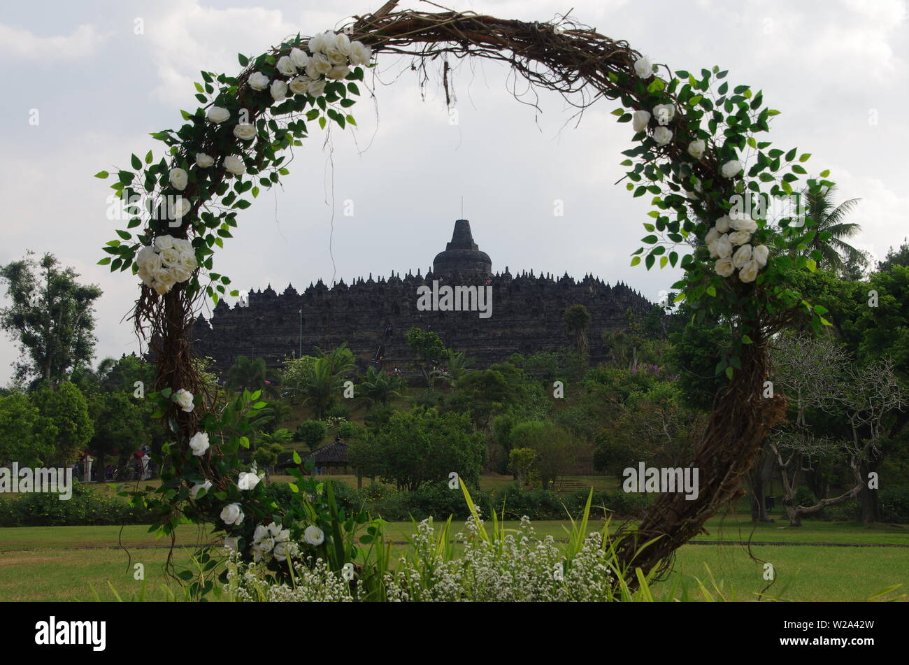 The Borobudur temple near Yogyakarta on the Java island in Indonesia Stock Photo