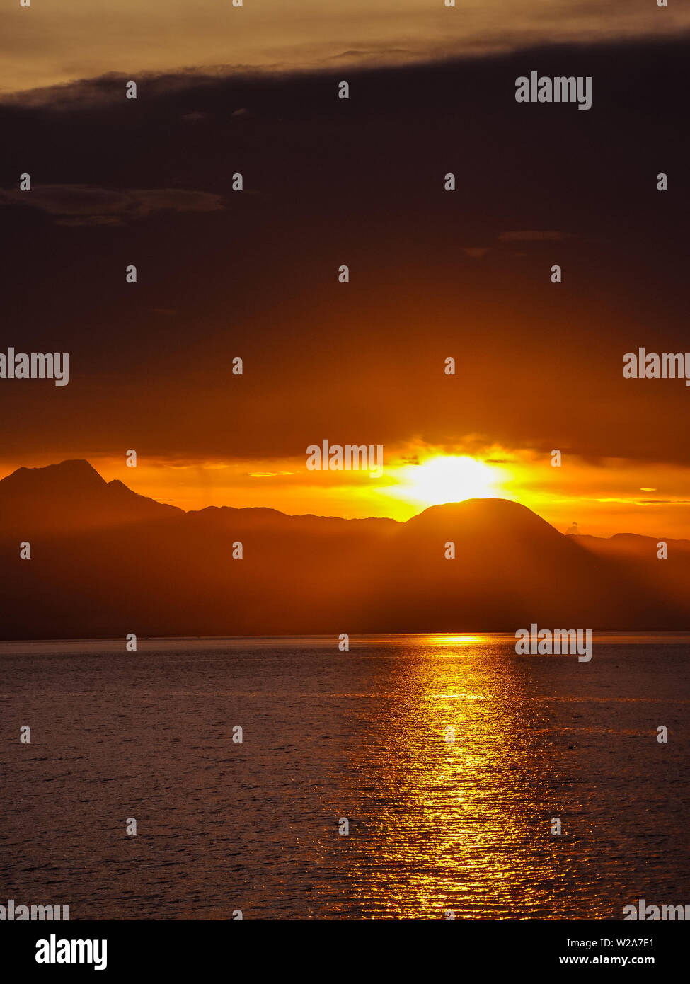 Sunset over Siquijor Island, the Philippines. Stock Photo