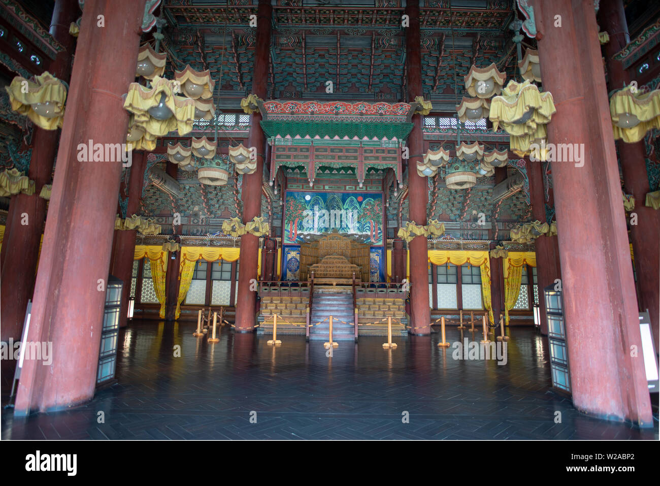 Interior of one of the pavilions of the Changdeokgung Palace, Seoul, South Korea Stock Photo