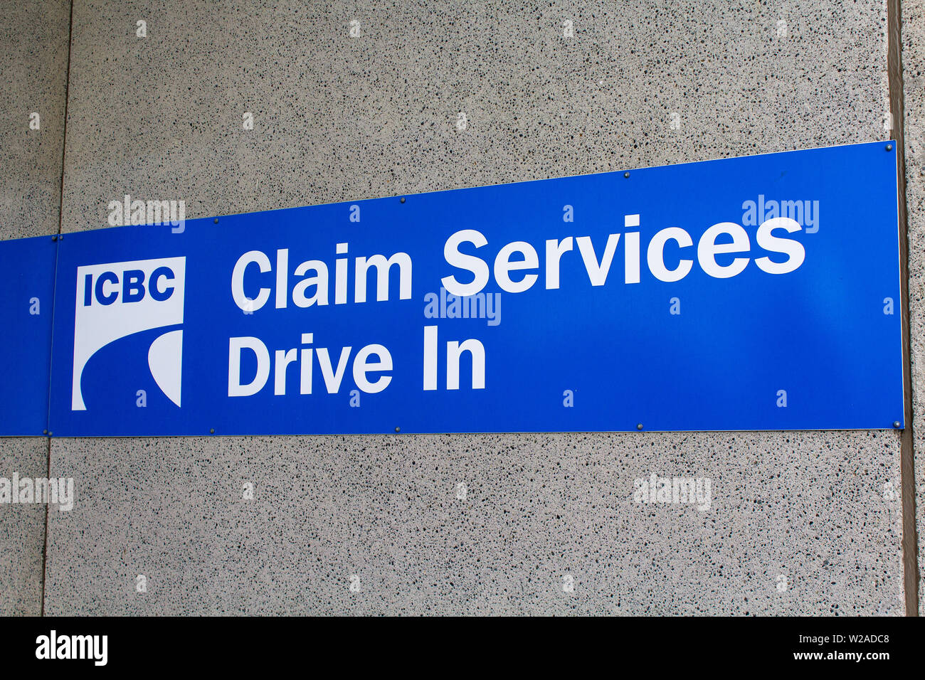 ICBC(Insurance Corporation of British Columbia) sign Stock Photo