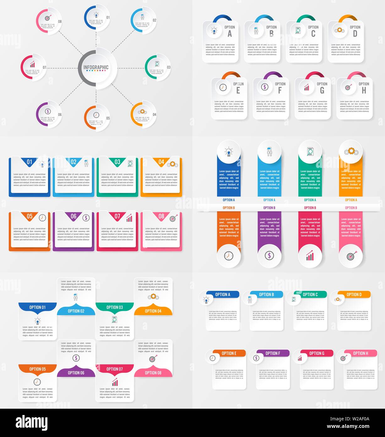 Set of infographics element template with options Stock Vector Image ...