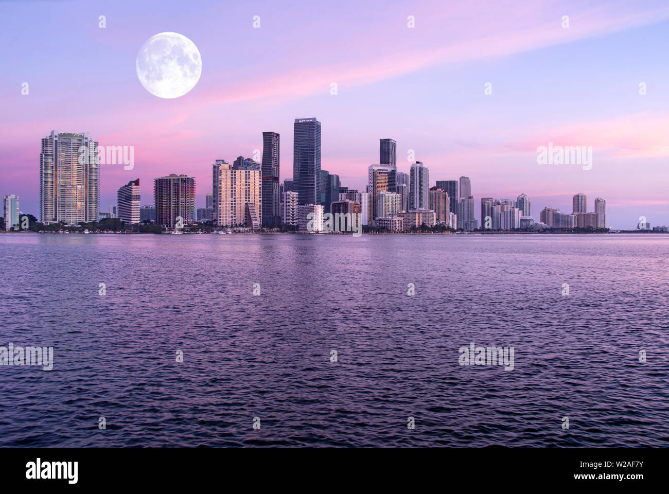 BRICKELL AVENUE SKYLINE DOWNTOWN MIAMI FLORIDA USA Stock Photo - Alamy