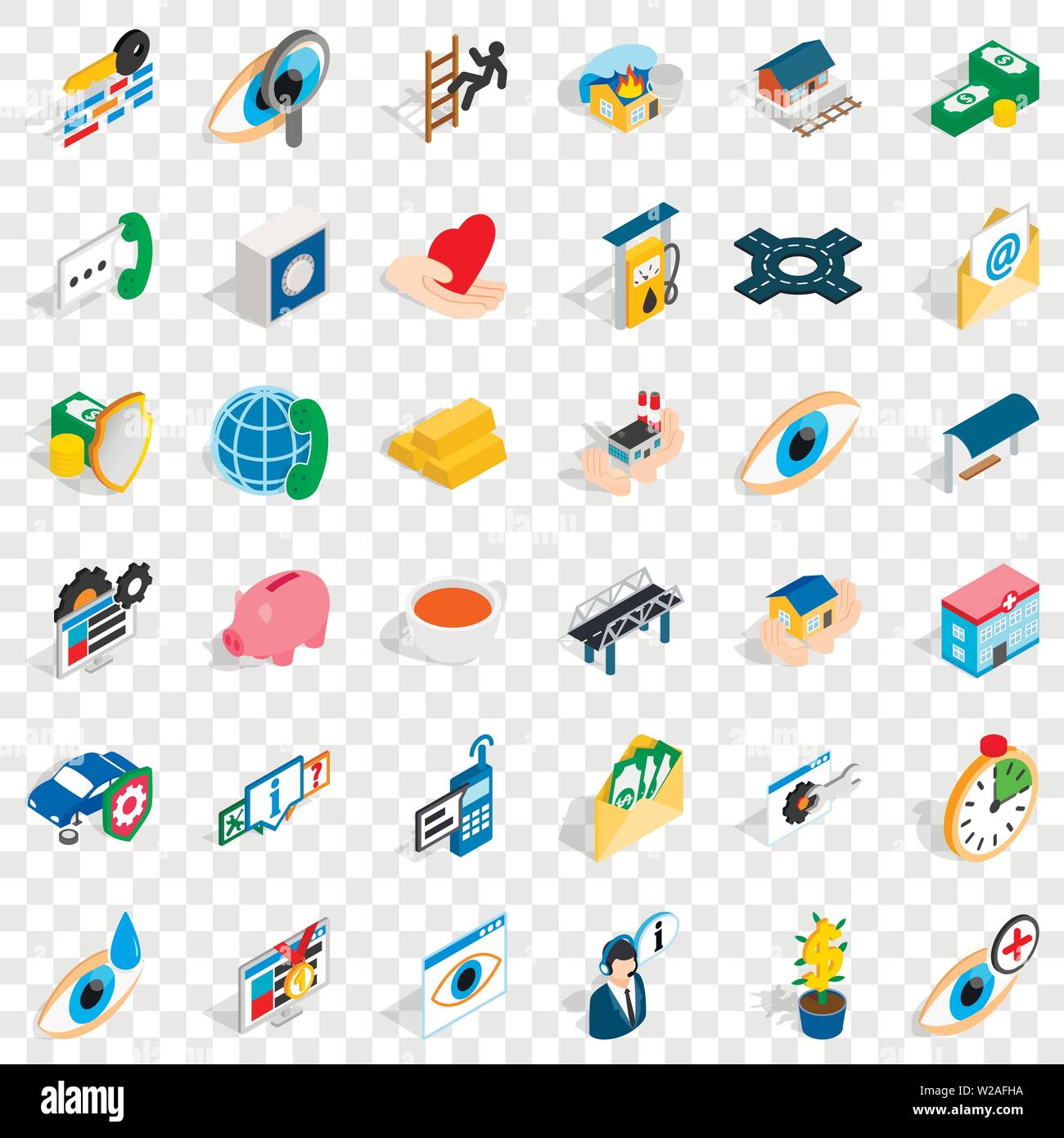 Cross in hospital icons set, isometric style Stock Vector Image & Art ...