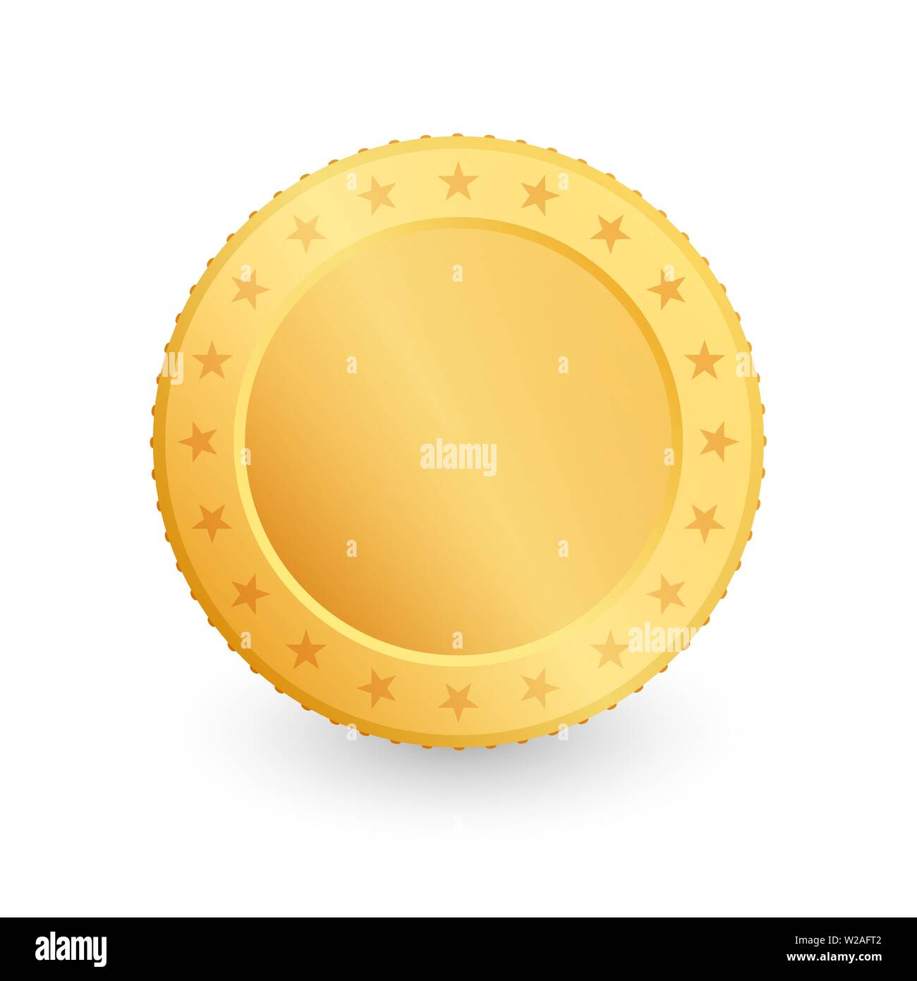 Gold coin isolated on white background. Vector illustration Stock Vector