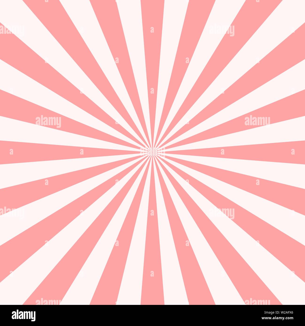 Sweet pink candy retro sunburst background. Sun and rays. Vector illustration Stock Vector