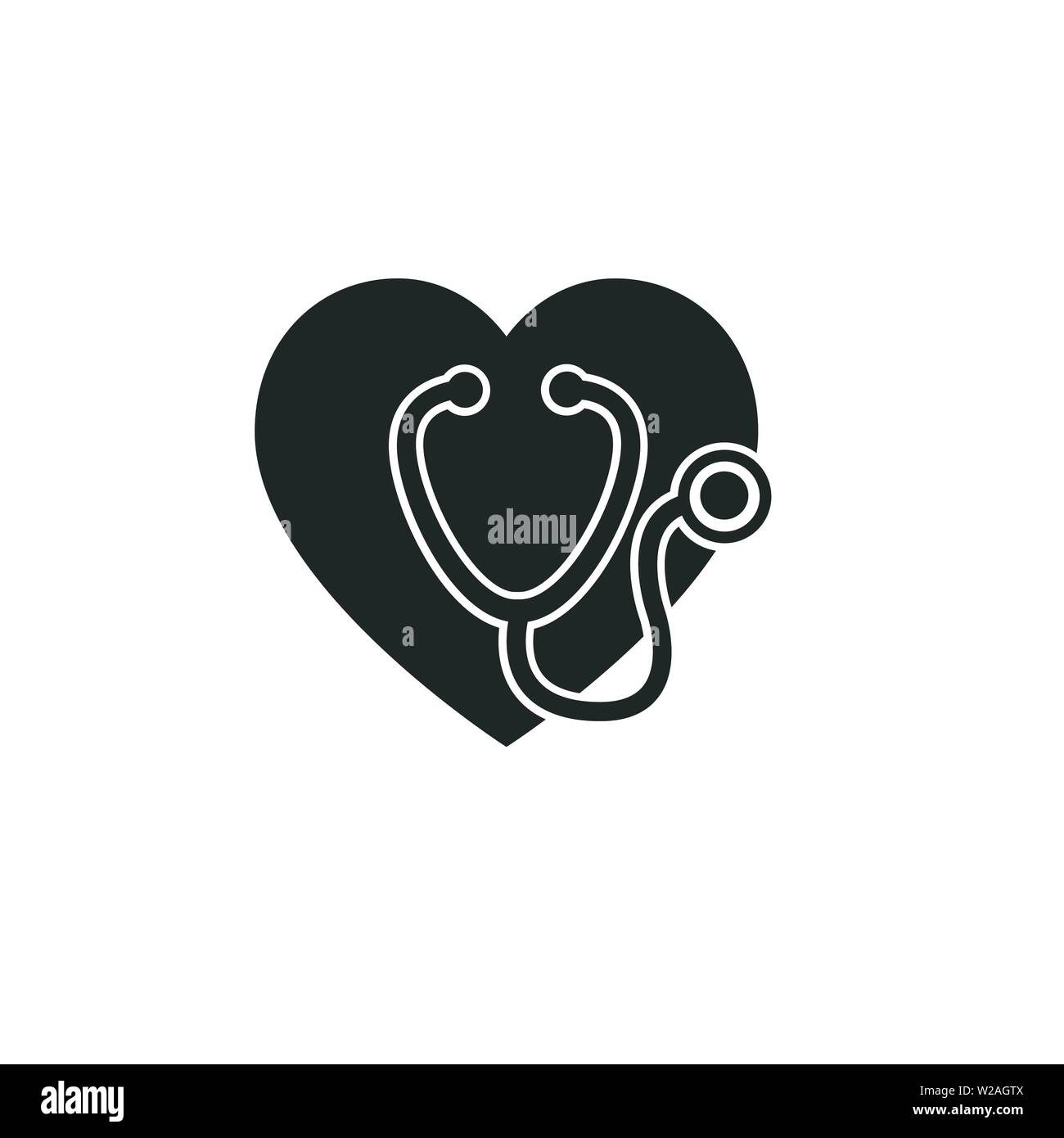 Medical and Health care concept represented by stethoscope and heart ...