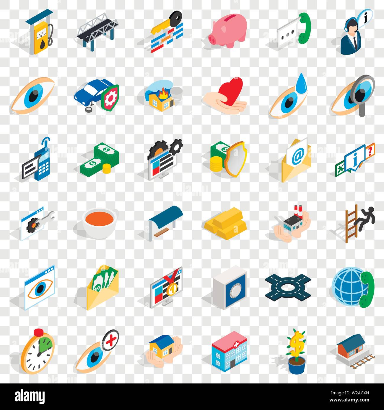 Cross icons set, isometric style Stock Vector Image & Art - Alamy