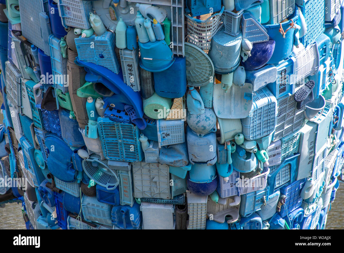 Utrecht, the Netherlands, plasticwaste whale, 11 meters high, consists