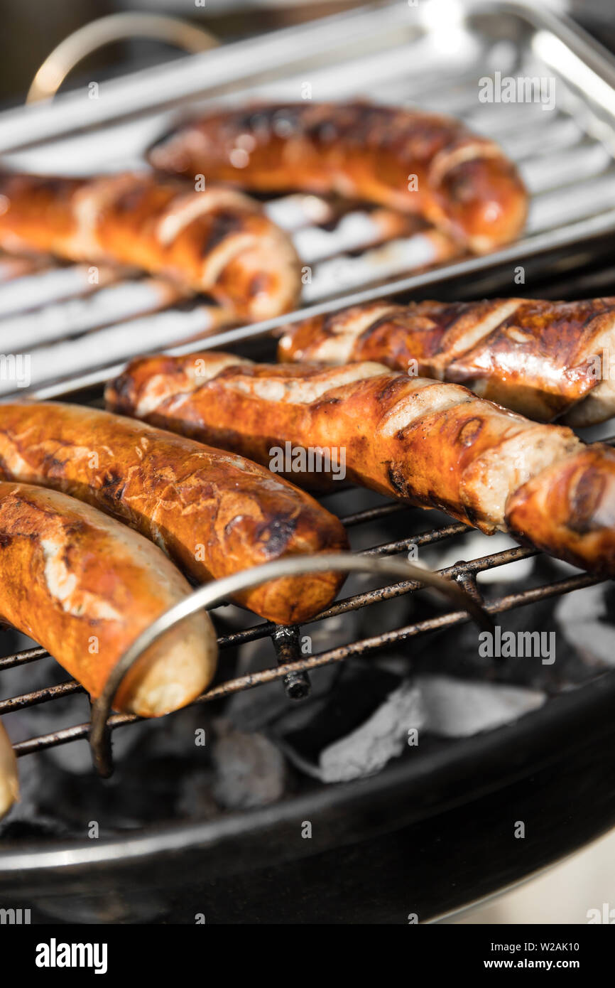 grill sausages on the coal grill Stock Photo - Alamy