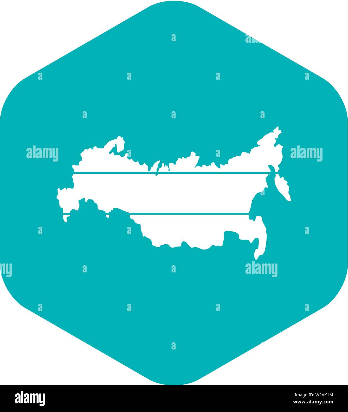Map of Russia icon, simple style Stock Vector