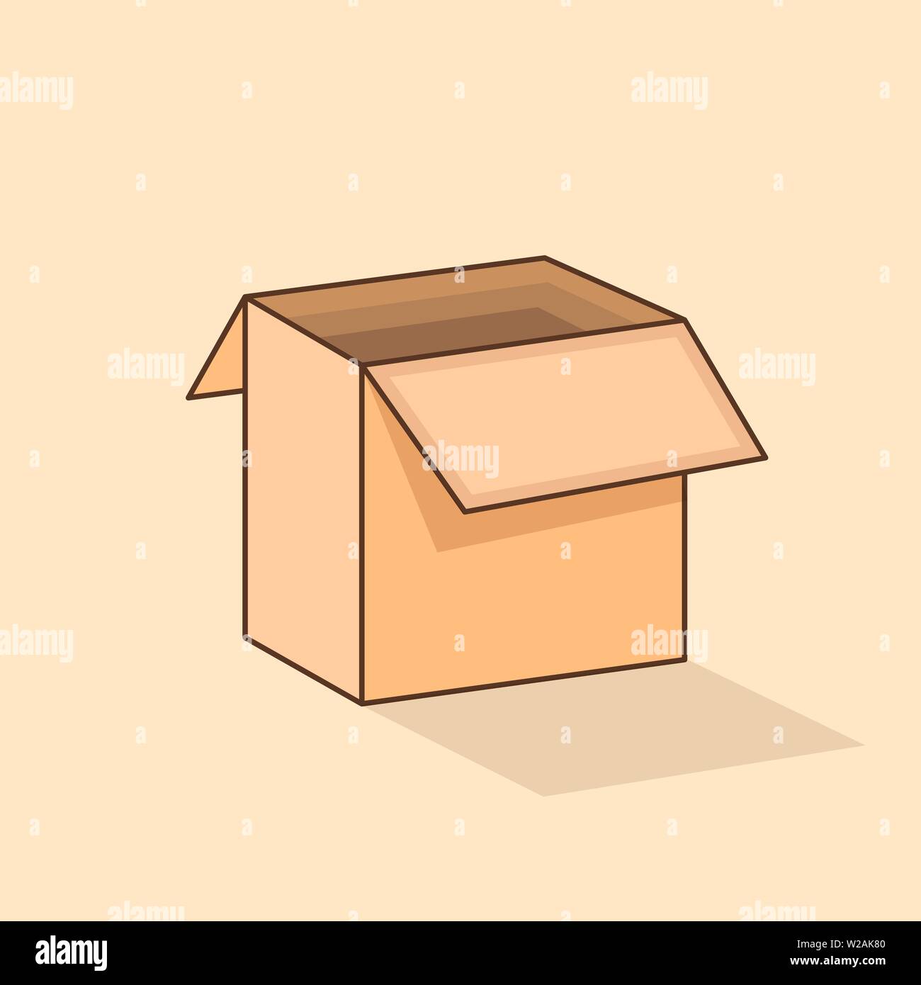 3d Isometric Carton, Cardboard Box Isolated Stock Vector