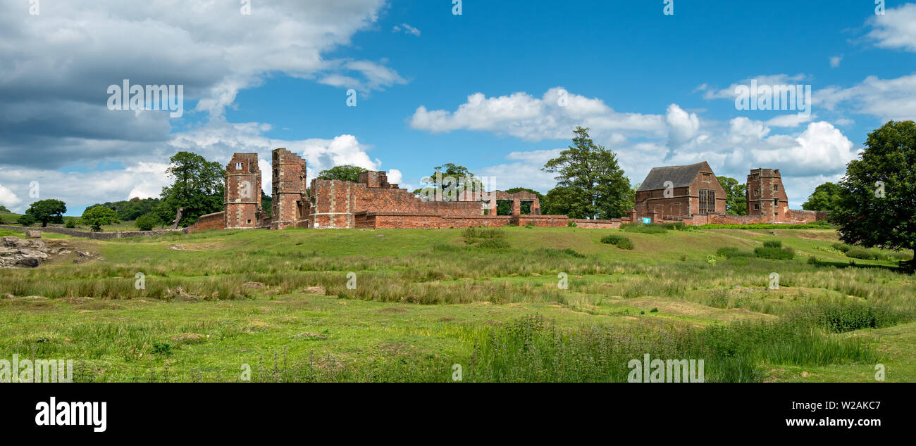 Panoramic view of the ruins of Bradgate House (also known as Lady Jane Grey's House) in Bradgate Park, Leicestershire, England, UK Stock Photo