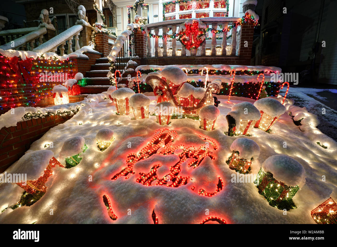 Christmas Decorations, Brooklyn Stock Photo Alamy