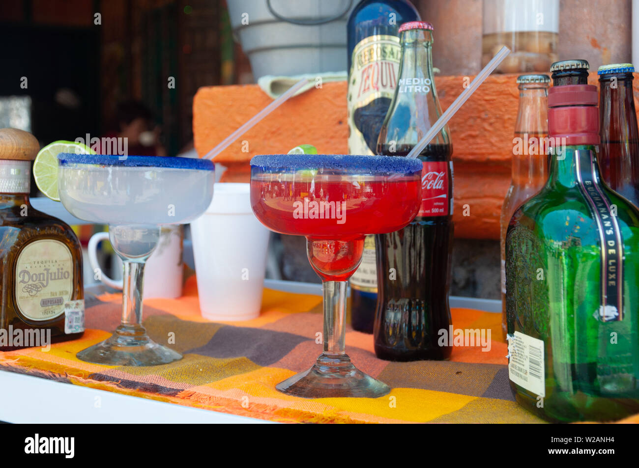 Tijuana, Mexico - AUGUST 2, 2012 - Food and drinks at Border of the United States and Mexico in San Diego, California Stock Photo