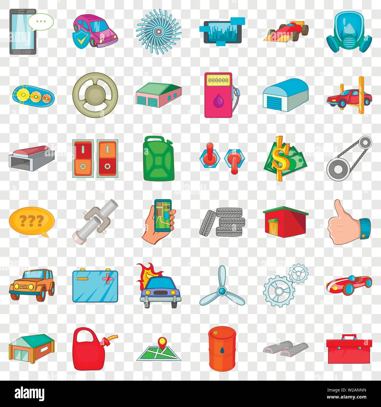 Transport icons set, cartoon style Stock Vector Image & Art - Alamy