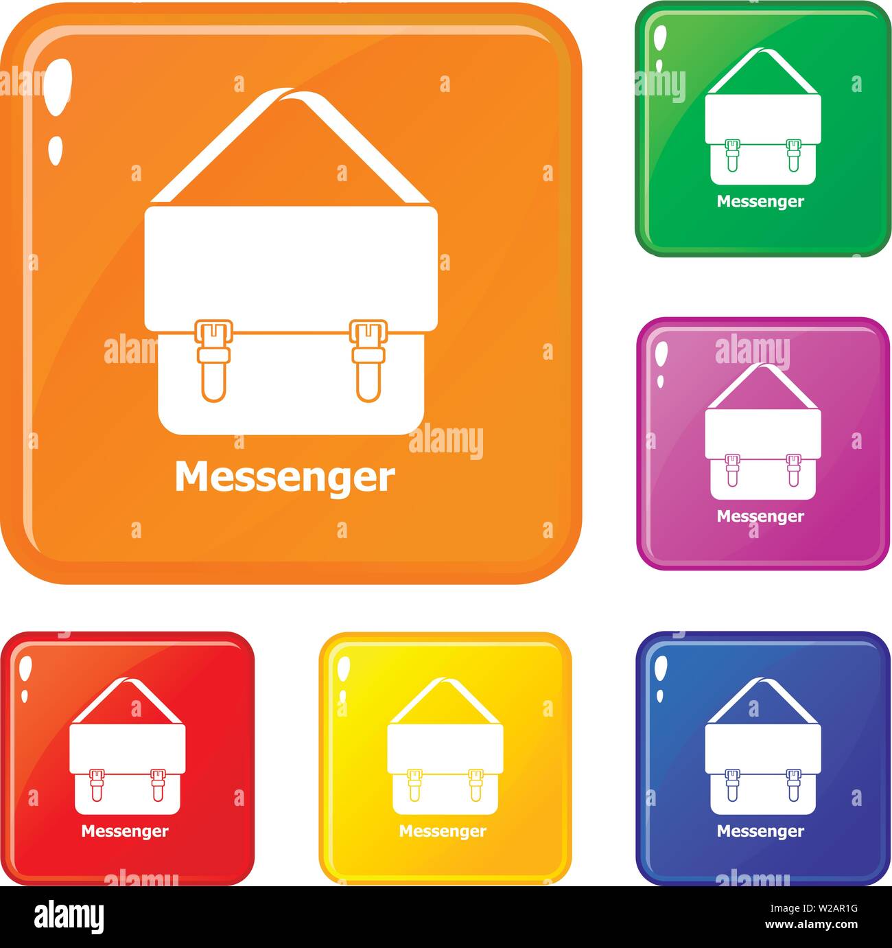 Messenger bag icons set vector color Stock Vector Image & Art - Alamy