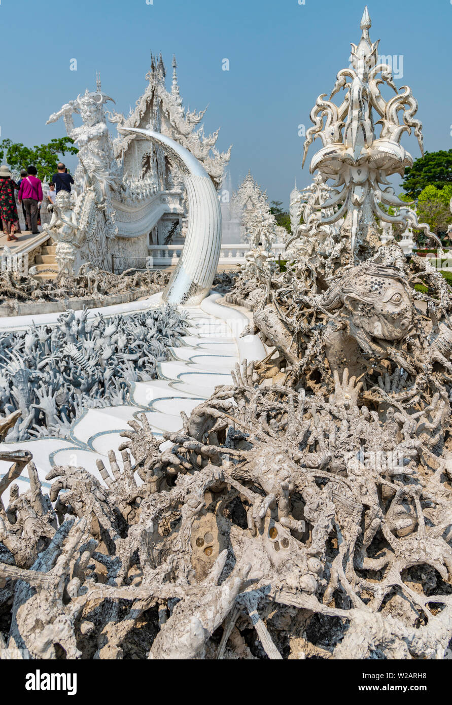 Wat Rong Khun, The White Temple, Thailand Stock Photo