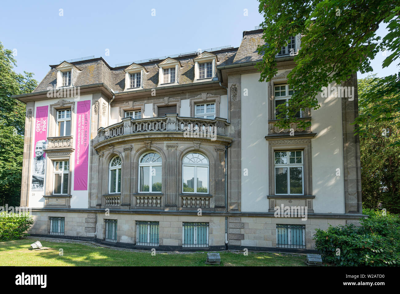 Frankfurt, Germany. July 2019.   An external view of the  Museum of World Cultures building Stock Photo