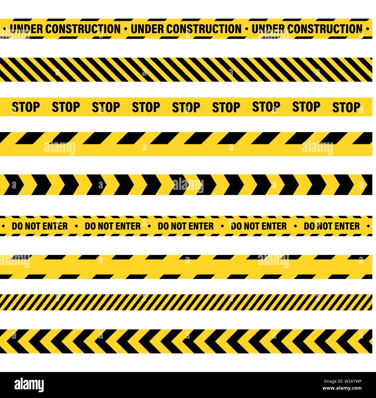 Yellow And Black Barricade Construction Tape. Police Warning Line ...