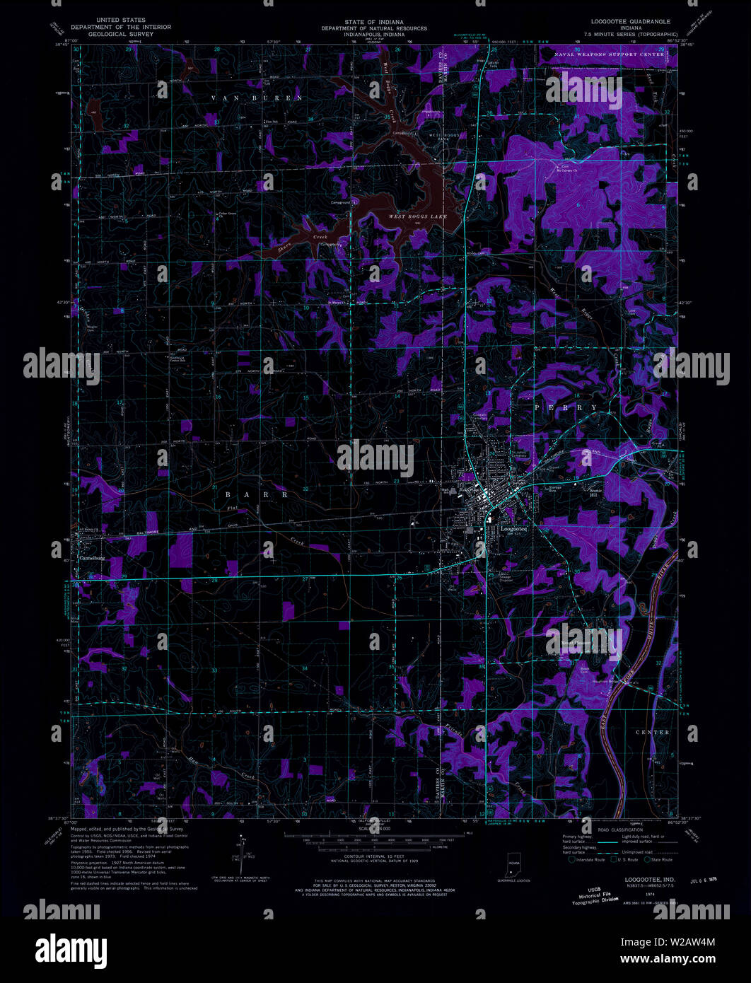 Loogootee indiana map hires stock photography and images Alamy