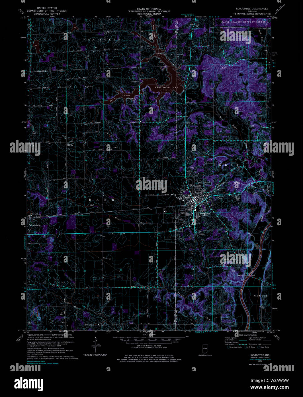 Loogootee indiana map hires stock photography and images Alamy
