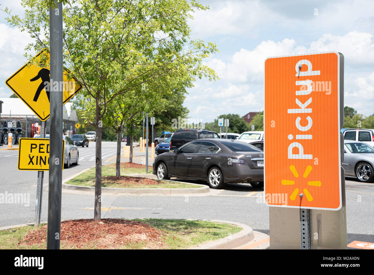 Vidalia, / USA May 28, 2019 The reserved spots for Walmart's