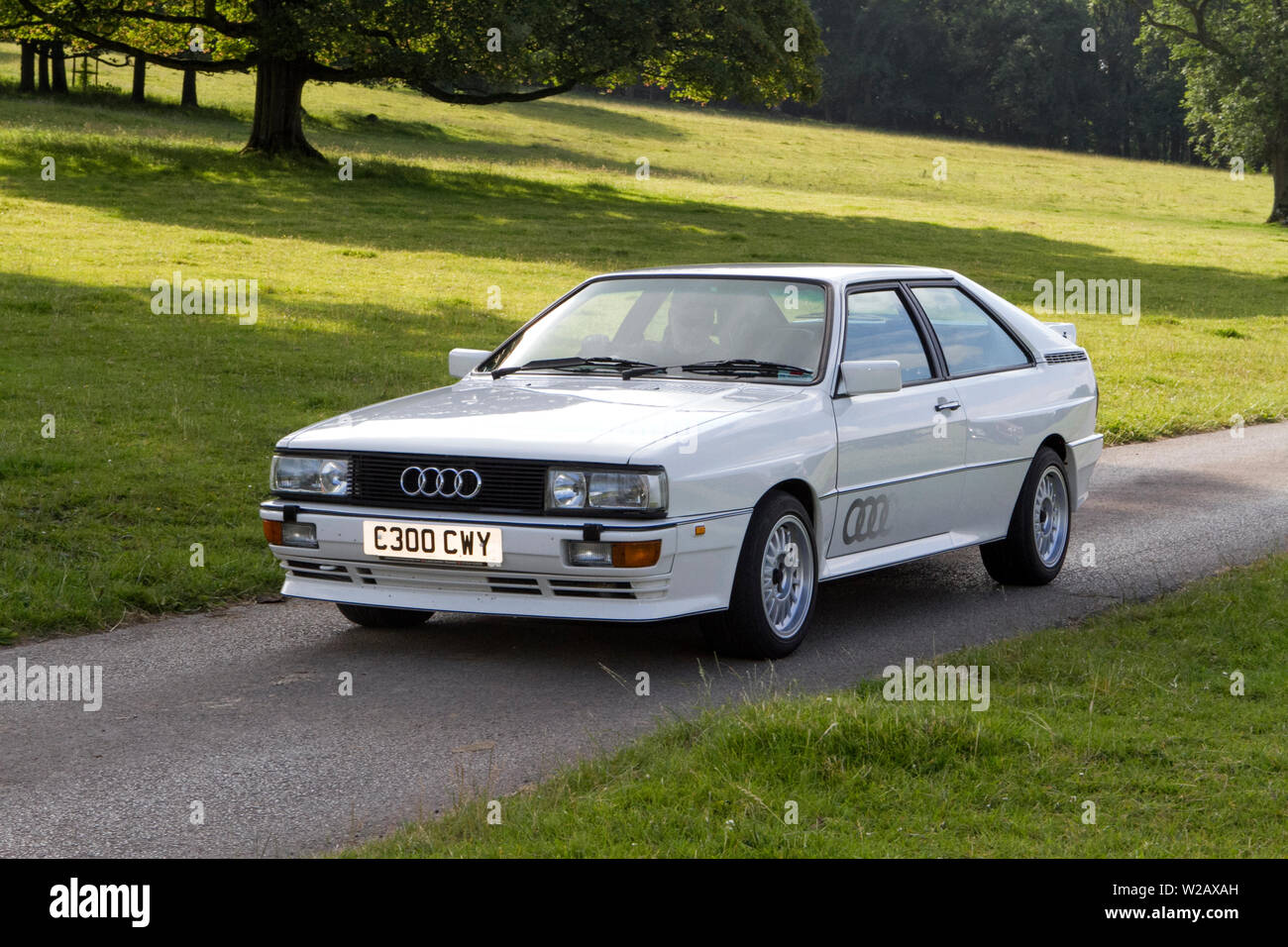 C300CWY Audi quattro Rhd historics, vintage motors and collectibles 2019;  Leighton Hall transport collection of cars & veteran vehicles of yesteryear  Stock Photo - Alamy