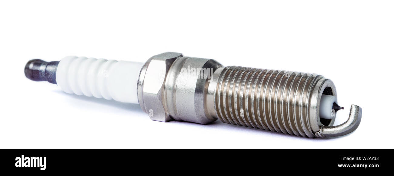 car spark plug with iridium electrode with shallow depth of field Stock Photo