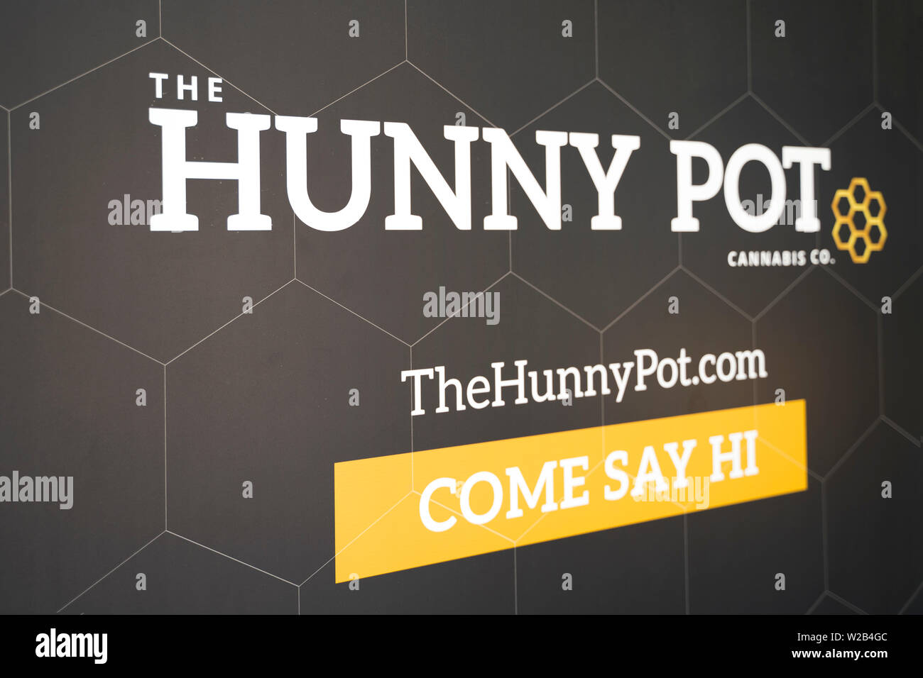 Hunny Pot, the first legal Cannabis Store in Toronto, Canada. Marijuana retail Shop, Store, CBD dispensary.  Ontario Authorized to sell Canadian Weed Stock Photo