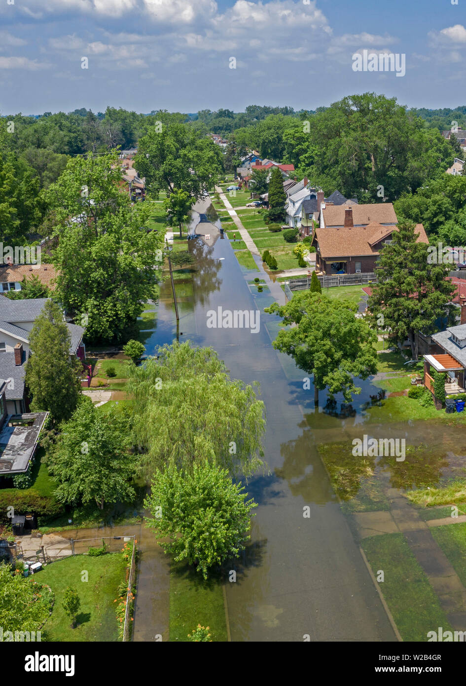 Detroit, Michigan 7 July 2019 Record high Great Lakes water levels