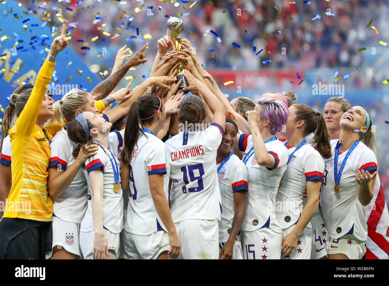 Lyon, France. 07th July, 2019. Players the United States during match against the Netherlands game valid for the Final of the Women 's Soccer World Cup in Lyon in France this Sunday, 07. Credit: Brazil Photo Press/Alamy Live News Stock Photo