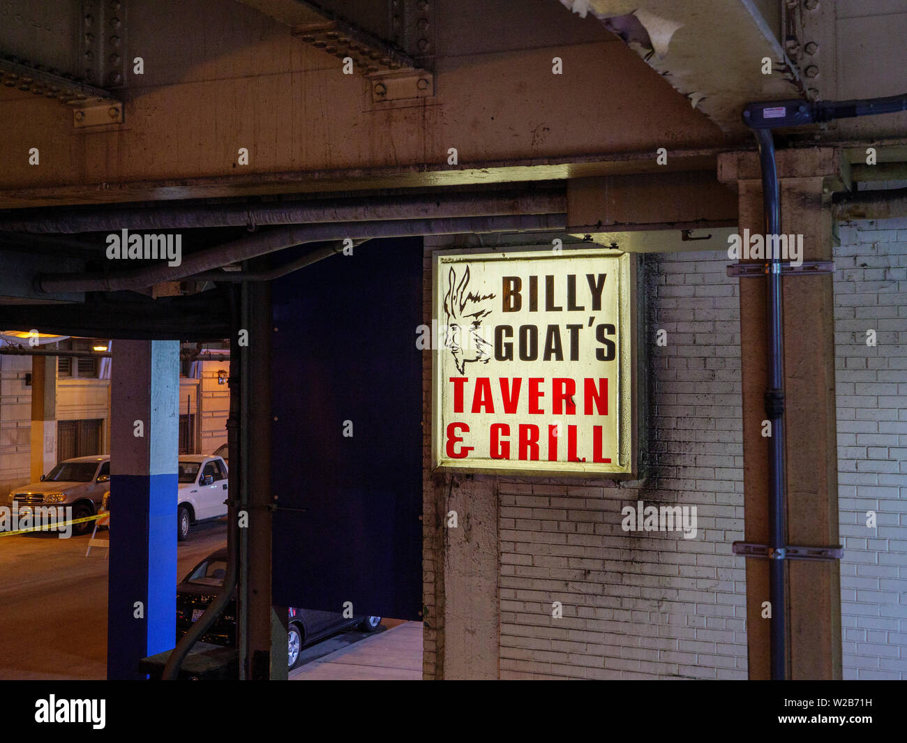 Billy Goat Tavern Sign Inspiration For Saturday Night Live Cheezborger Skit Chicago Illinois Stock Photo Alamy