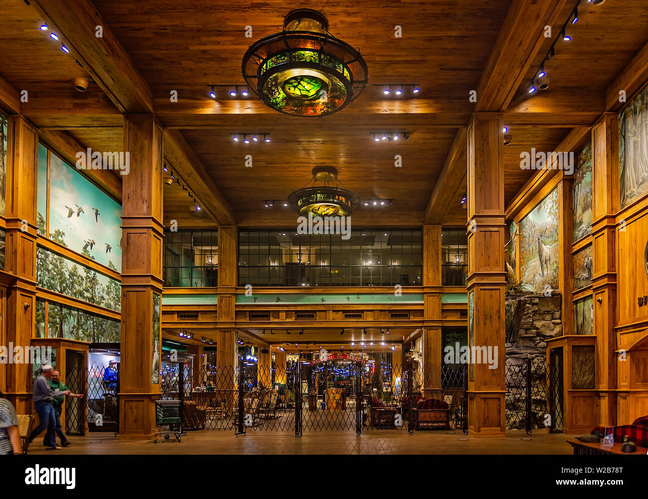 The lobby interior of the Memphis Pyramid and Bass Pro Shops is