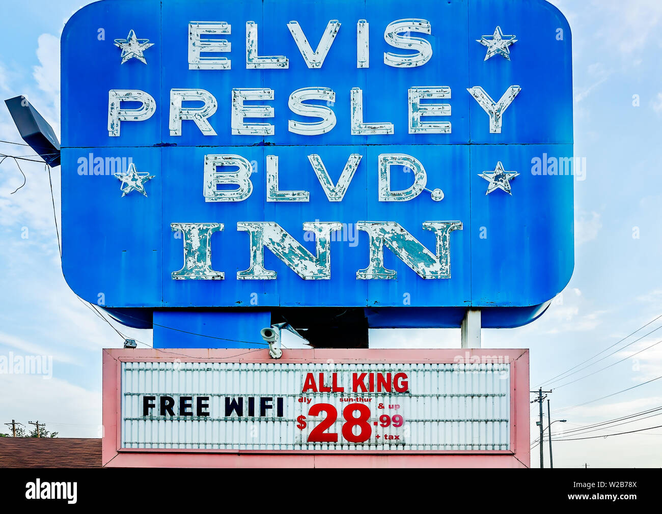 The Elvis Presley Blvd. Inn is pictured on Elvis Presley Boulevard, Sept. 4, 2015, in Memphis, Tennessee. Stock Photo