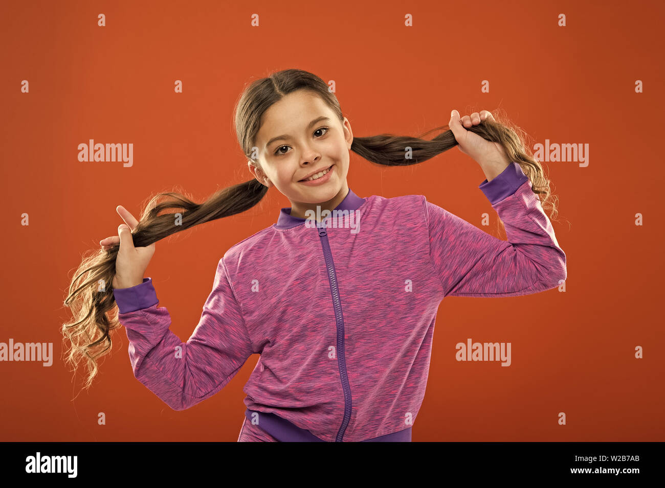 Small Girl Child Hairdresser For Kids Childrens Day Portrait Of