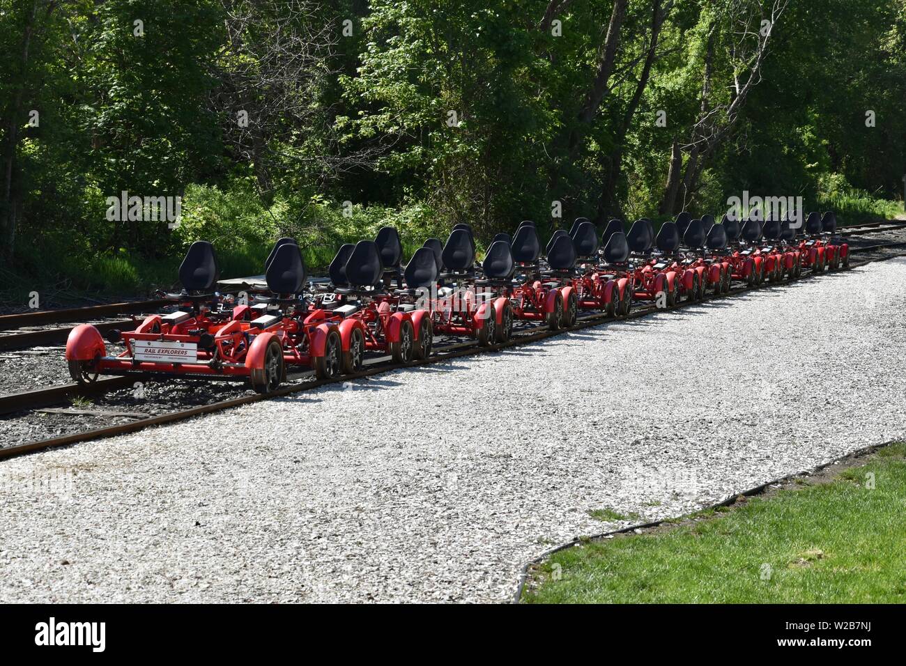 Rail Biking in Newport Rhode Island Stock Photo Alamy
