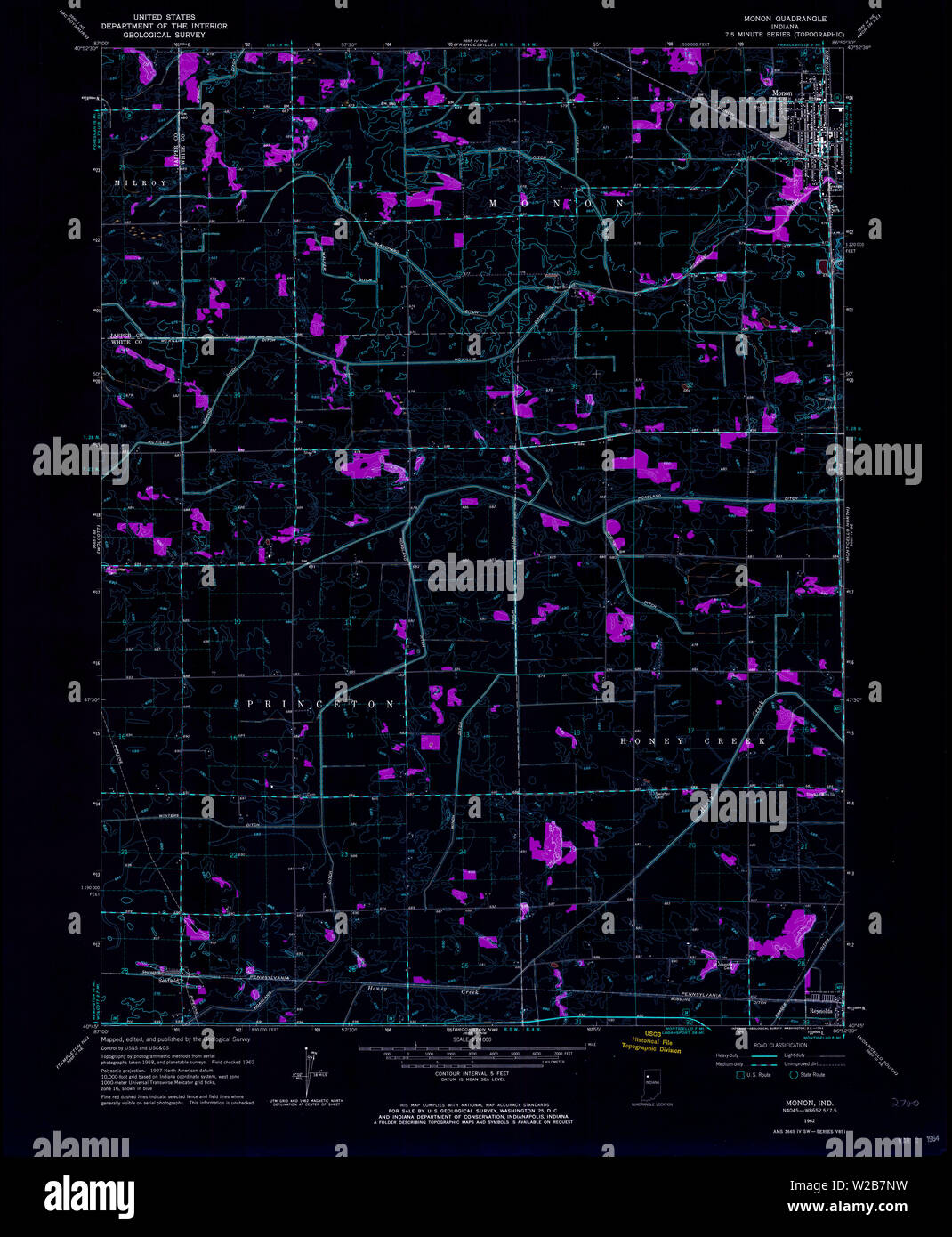 Monon Line Map Map of monon hi-res stock photography and images - Alamy
