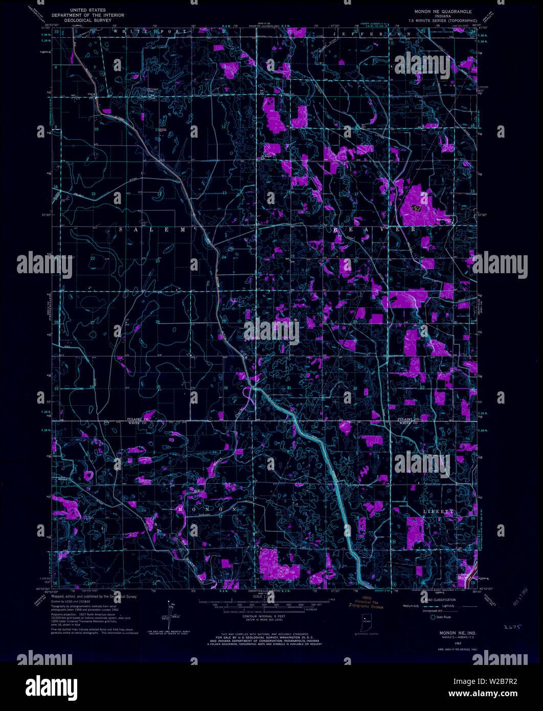 Monon Line Map Map of monon hi-res stock photography and images - Alamy