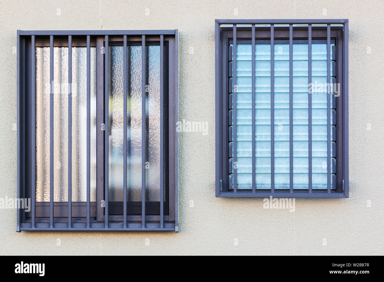 Glass louver windows with wall texture Stock Photo Alamy