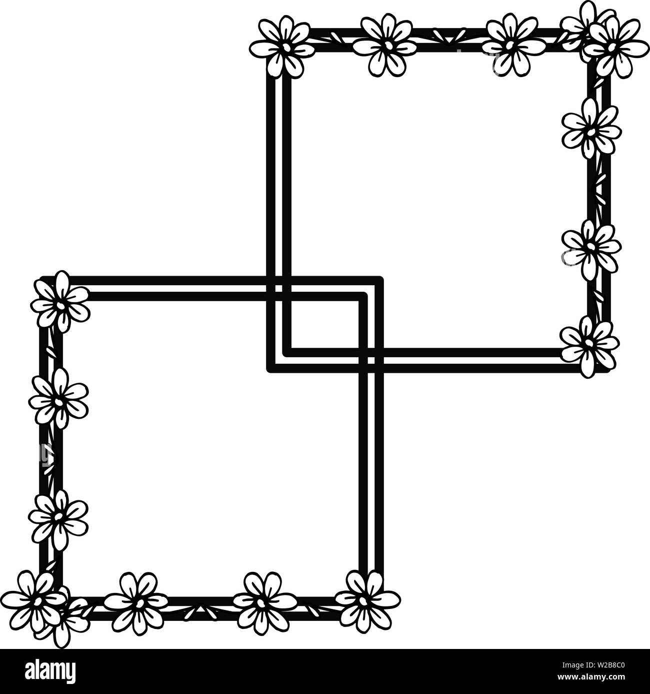 Vector illustration various art of wreath frame with decor of card hand ...