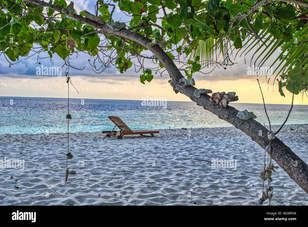 this unique image is the natural beach of an island in the Maldives. It is the last paradise on earth Stock Photo