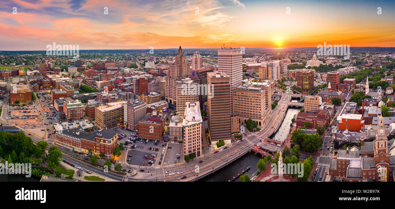 Aerial panorama of Providence, Rhode Island Stock Photo