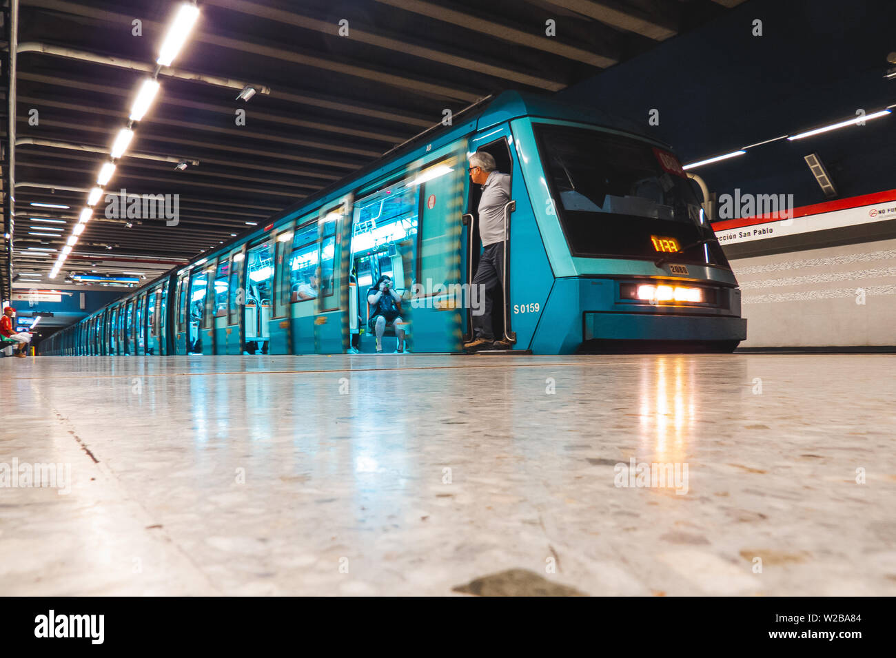 Ns93 SANTIAGO, CHILE - FEBRUARY 2015: A Santiago Metro NS93 train at ...