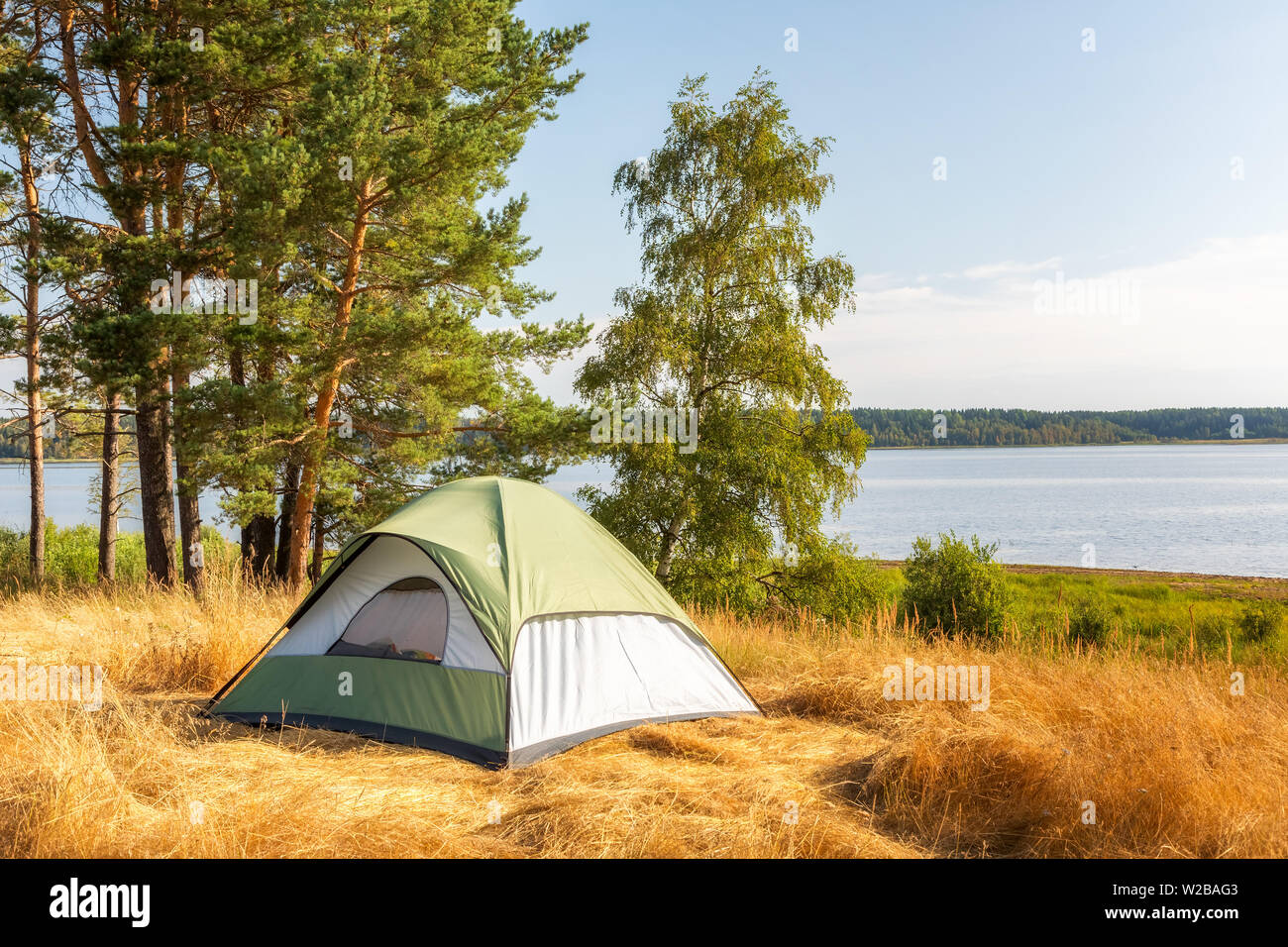 Tent camping near river hi-res stock photography and images - Alamy
