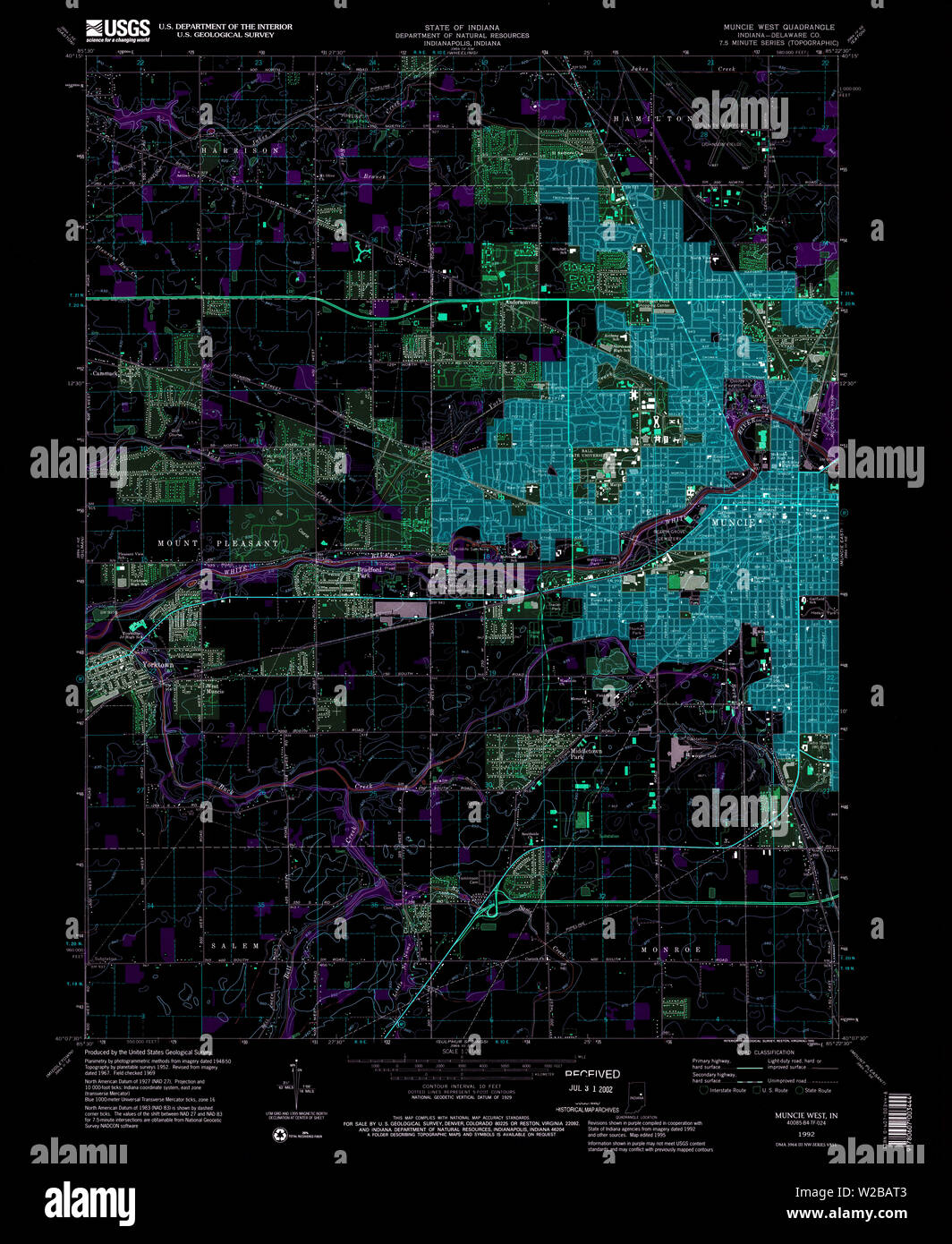 Muncie indiana map hi-res stock photography and images - Alamy
